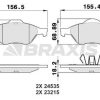 BRAXIS AA0026 - ON FREN BALATASI CLIO III 06>12 MEGANE II 03>08 SCENIC II 03>08 LAGUNA III 07>15  1.4 1.5 DCI 1.6 1.9 DCI 2.0 16V