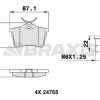 BRAXIS AA0088 - ARKA FREN BALATASI P308 SW 1.4 16V / 1.6 16V / 2.0 / 1.6HDI / 2.0HDI 09 / 07>PARTNER TEPEE BERLINGO