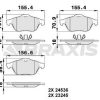 BRAXIS AA0092 - ON FREN BALATASI RENAULT MEGANE II 05> GRAND SCENIC II III 05>  CLIO III 04> 1.5 1.6 16V 1.9 D 2.0 16V 2.0 16