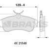 BRAXIS AA0141 - ON FREN BALATASI OVAL TIP NISSAN PRIMERA 1.6 P11 96-02 ALMERA II 1.5 00->