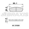 BRAXIS AA0296 - ARKA FREN BALATASI 323 92>94