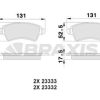 BRAXIS AB0024 - ON FREN BALATASI P206 GTI EW10J4 (2.0 16V) TU5JP4 (1.6 16V) P306 XSARA 1.6 8V 1.9 (CELIK SEGMANLI)