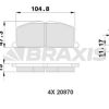 BRAXIS AB0215 - ON FREN BALATASI TOYOTA COROLLA 1.3 1.6 KARBURATORLU 1988-1997 CORONA 1988-1991 (AT171 191)