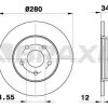 BRAXIS AE0136 - ARKA FREN DISK AYNASI MONDEO III 00>07 JAGUAR X TYPE 01>09 OLCU: (280 X 34)