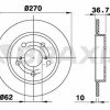 BRAXIS AE0293 - ARKA FREN DISKI (AYNASI) DUZ TOYOTA AURIS 1.4 D4D 2007-2011 COROLLA 1.4 D4D 2007-2011 (270X5)