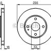 BOSCH 0986478241 - ON FREN AYNASI HAVALI MAZDA 323 89-96 MAZDA 121 1.1 / 1.3 16V / 1.5I 16V 91-96 (235MM)