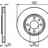 BOSCH 0986478834 - ON FREN DISK AYNASI XANTIA 93> XSARA 98> ZX 96 97 P306 GTI / XU10J4RS S16 97> P405 YM 2.0 16 TURBO HAVA SOGUTMALI OLCU: (CAP: 283MM. KALINLI: 22MM