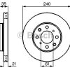 BOSCH 0986479033 - ON FREN DISKI (AYNASI) HAVALI HONDA JAZZ 2002-2008 CITY 2005-2010 (240X4)