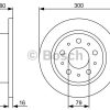 BOSCH 0986479317 - ARKA FREN DISK AYNASI DUCATO III BOXER III JUMPER III 2.2HDI (100BG 120BG) 3.0HDI 160 CAP:300MM KALINLIK:16MM 20Q (16 JANT)