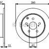 BOSCH 0986479448 - ARKA FREN AYNASI HAVALI COROLLA 1.6 1.8 2.0 VERSO D 4D 04>09 290X5