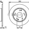 BOSCH 0986479450 - ARKA FREN AYNASI DUZ HONDA ACCORD 03-08 (260X5)