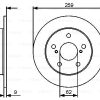 BOSCH 0986479418 - ARKA FREN DISKI (AYNASI) DUZ AURIS COROLLA VVT I 1,4 1,6 2007>2012 (259×5)