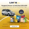 Peugeot Partner 1.6 Hdi Dizel 2012-2019 3'lü Filtre Bakım Seti ve Shell Motor Yağı